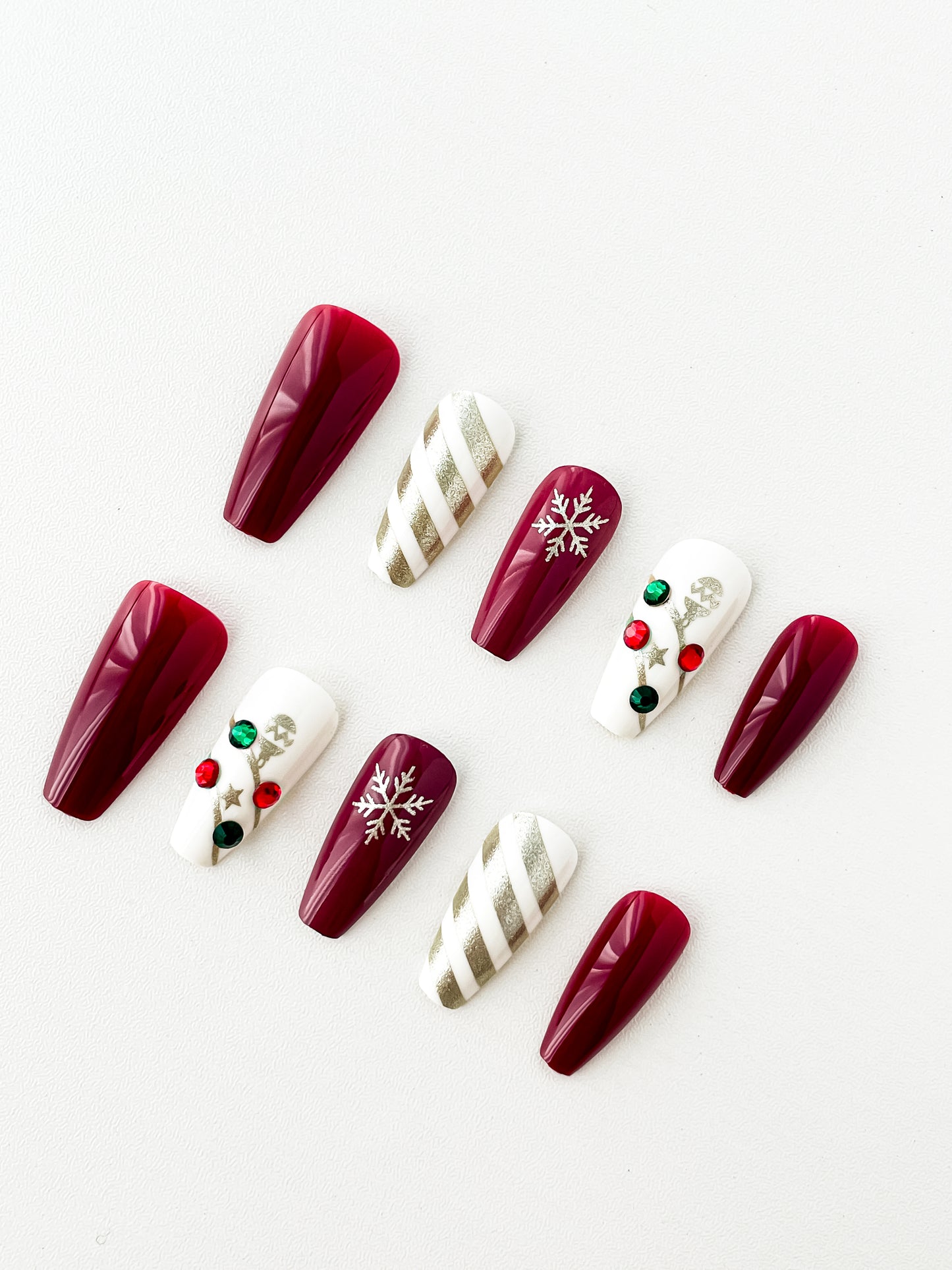 Christmas Nails Set With Glue Design 30pcs set