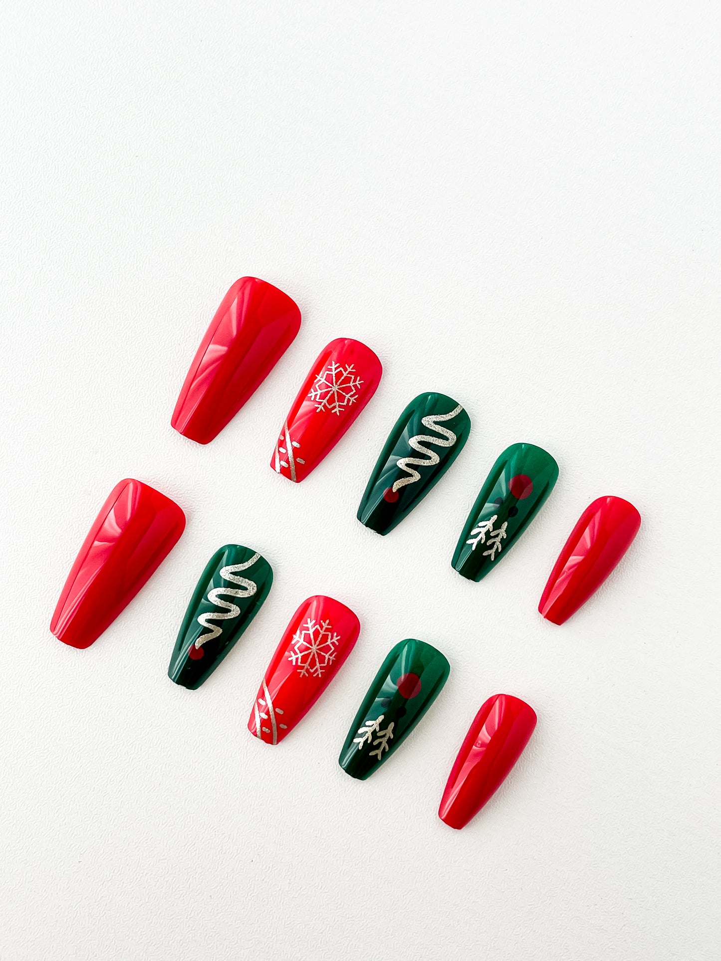 Christmas Nails Set With Glue Design 30pcs set