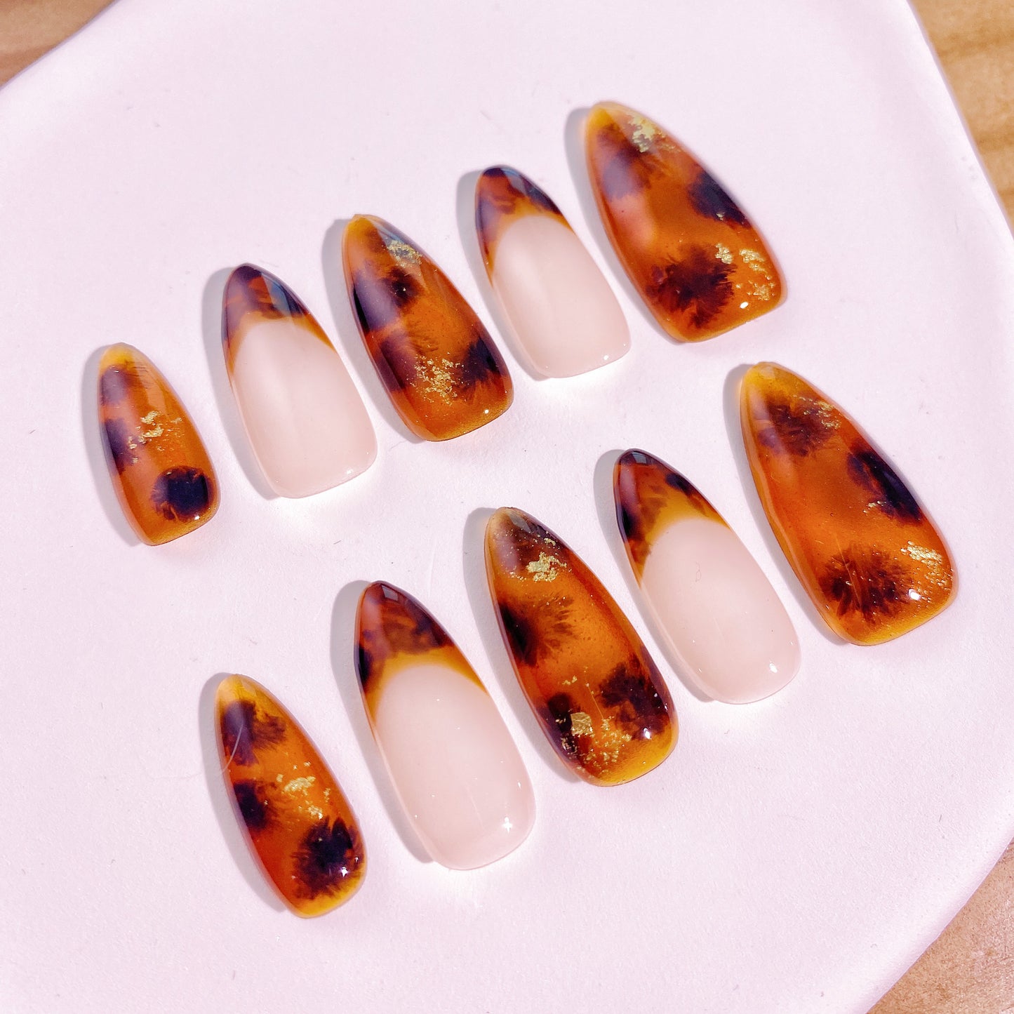 Leopard press-on nails 10pcs set 100% handmade