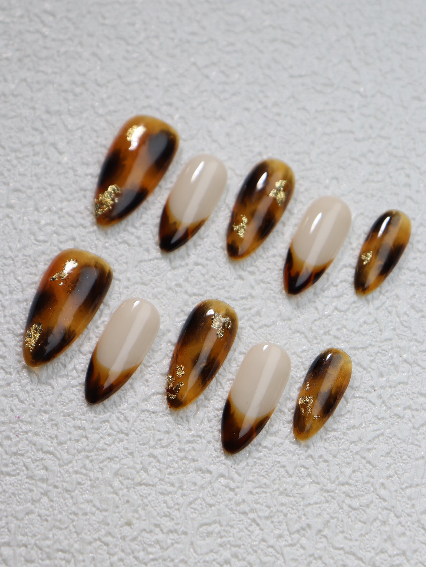 Leopard press-on nails 10pcs set 100% handmade