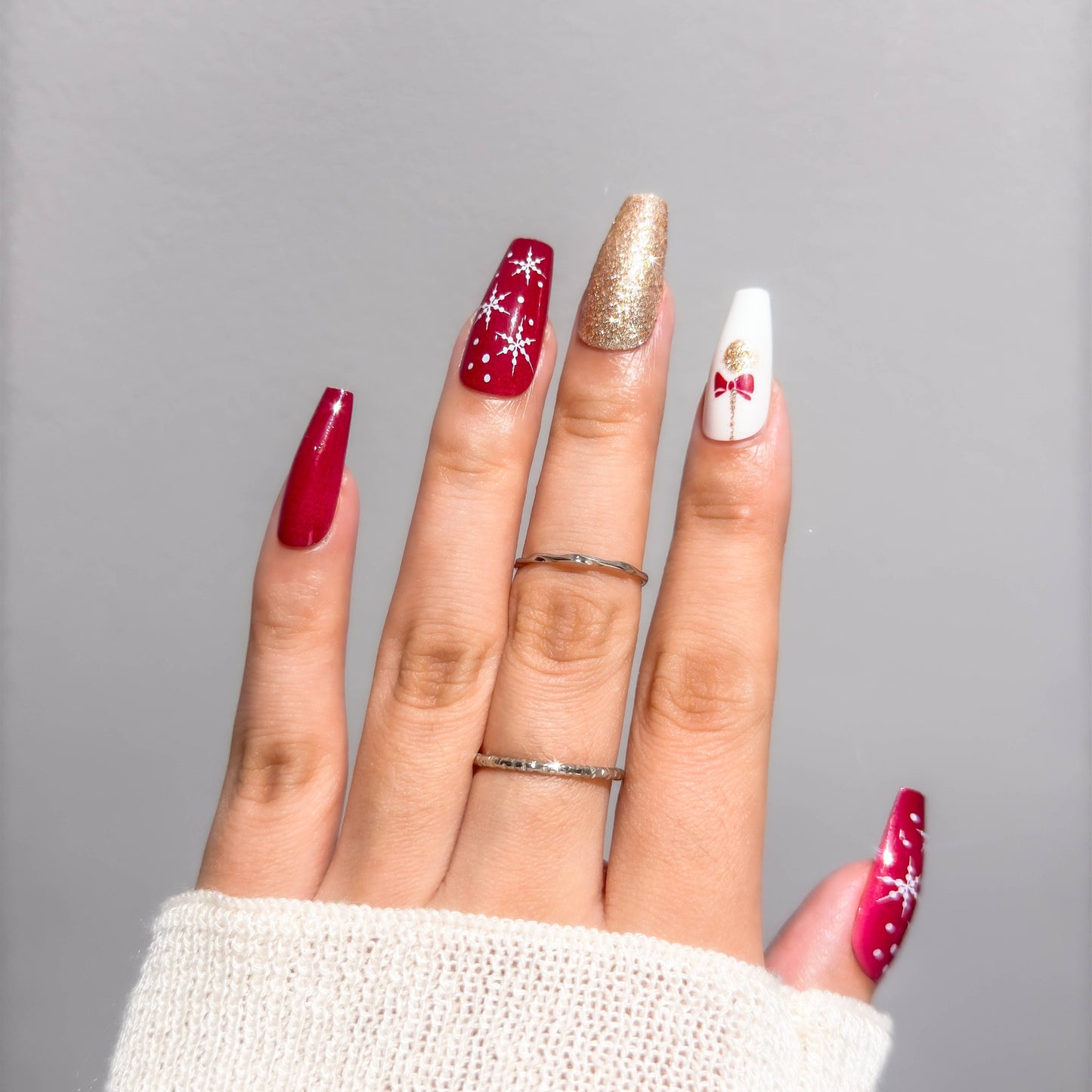 POISE Christmas Press-on Nails 24PCS set