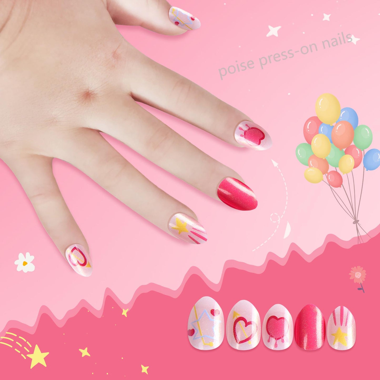 Poise Press-on Nails For Kids 24pcs