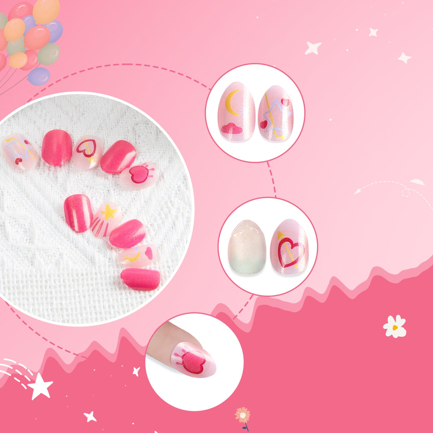 Poise Press-on Nails For Kids 24pcs