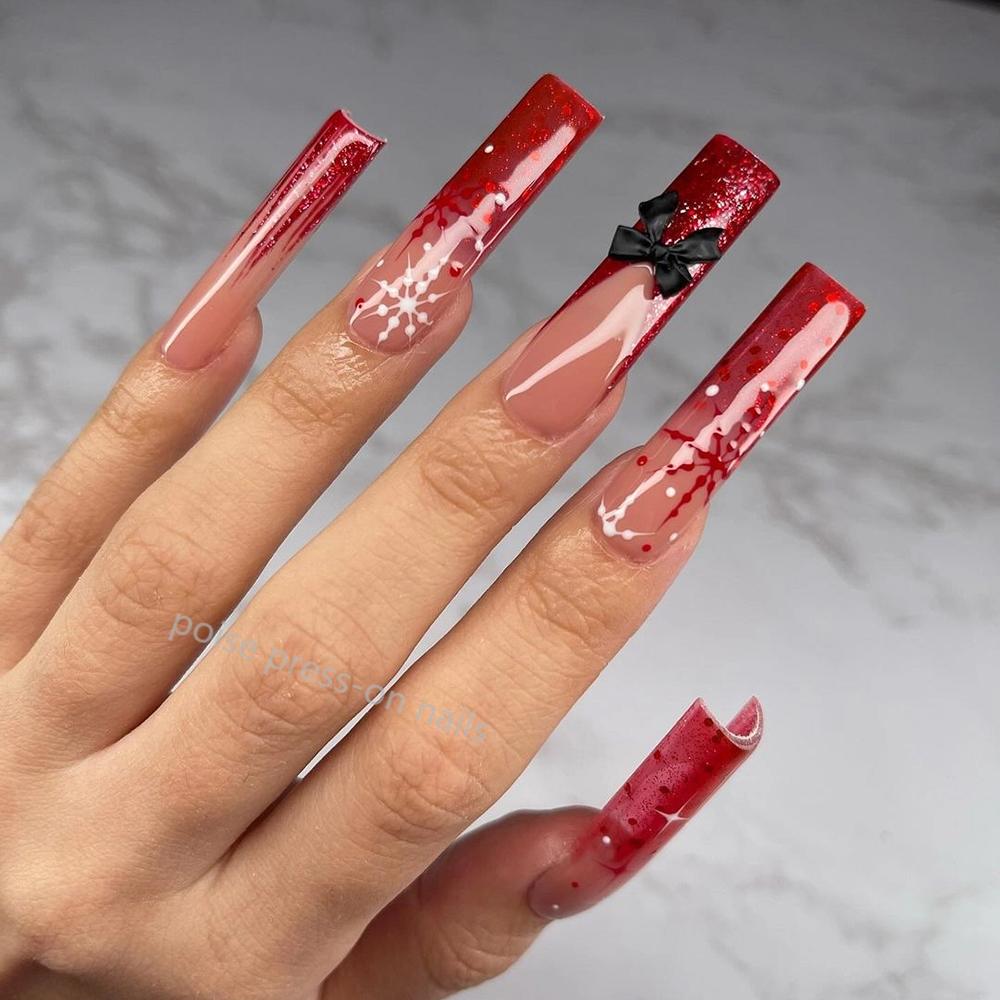 POISE Christmas Press-on Nails 24PCS set