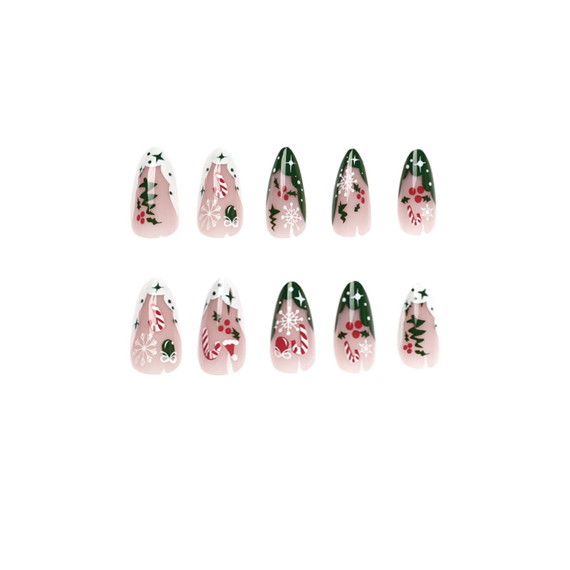 POISE Christmas Press-on Nails 24PCS set
